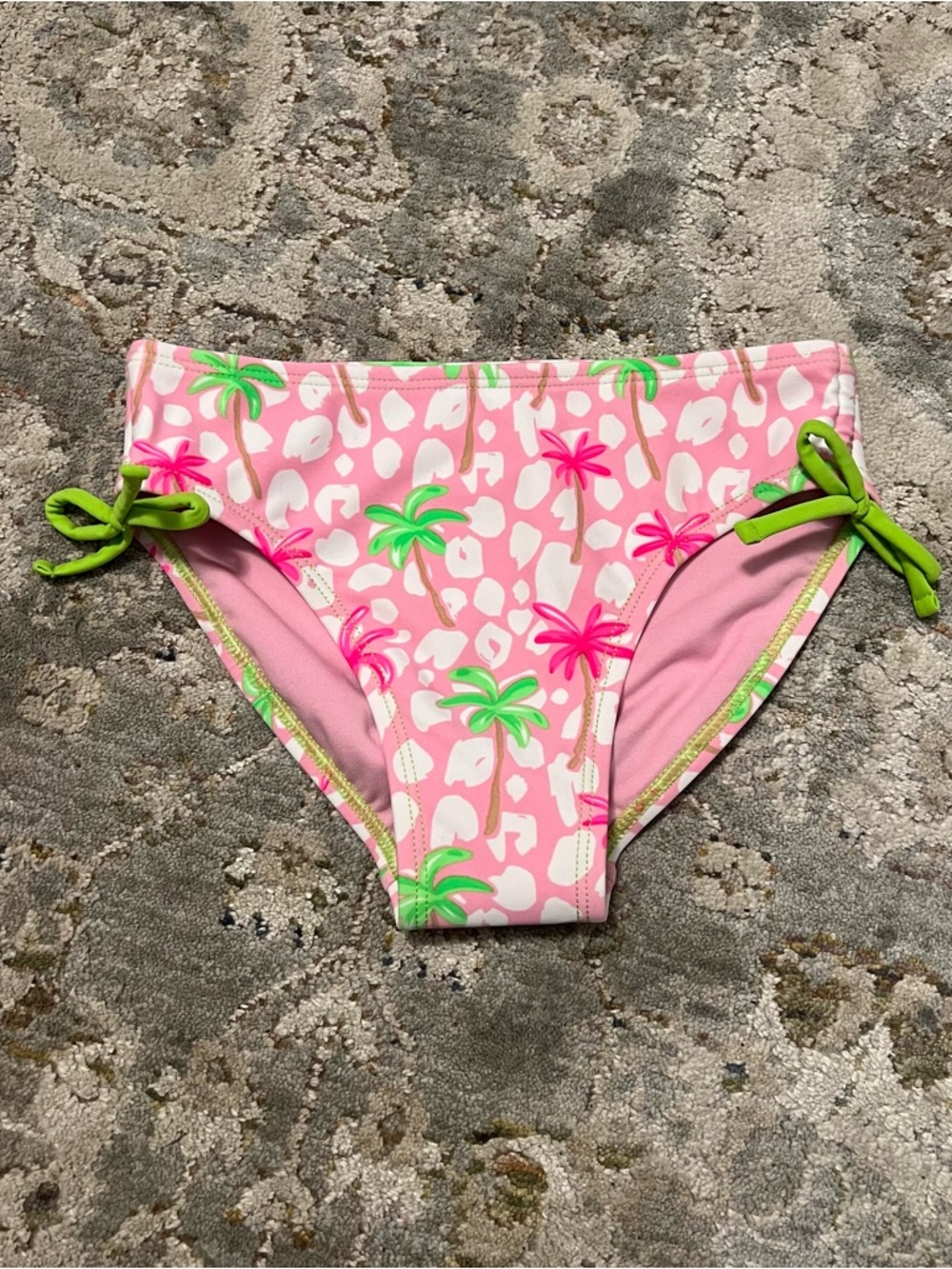 NWOT Maui and Sons Pink Bikini Bottom with Neon Palm Accents